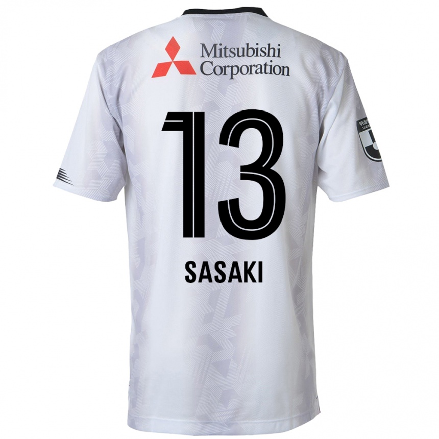 キッズフットボールShoei Sasaki#13白黒アウェイシャツ2024/25ジャージーユニフォーム