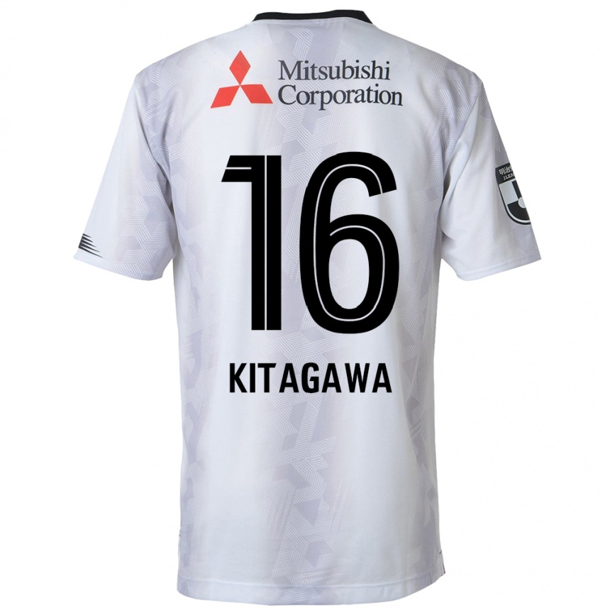 キッズフットボールRento Kitagawa#16白黒アウェイシャツ2024/25ジャージーユニフォーム