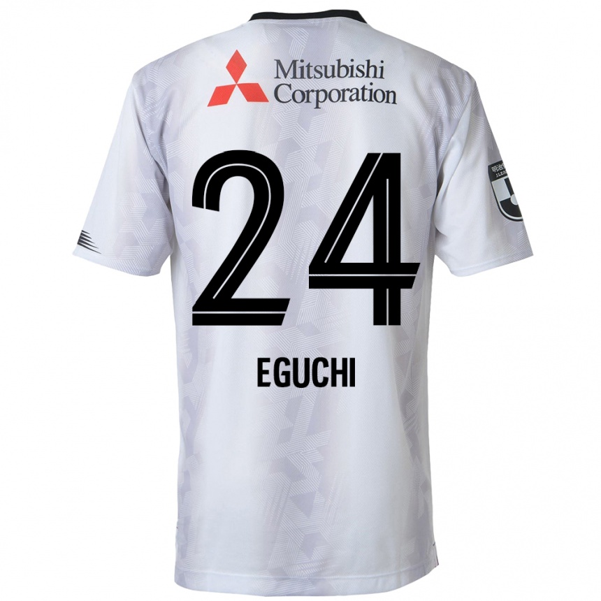 キッズフットボールKaito Eguchi#24白黒アウェイシャツ2024/25ジャージーユニフォーム