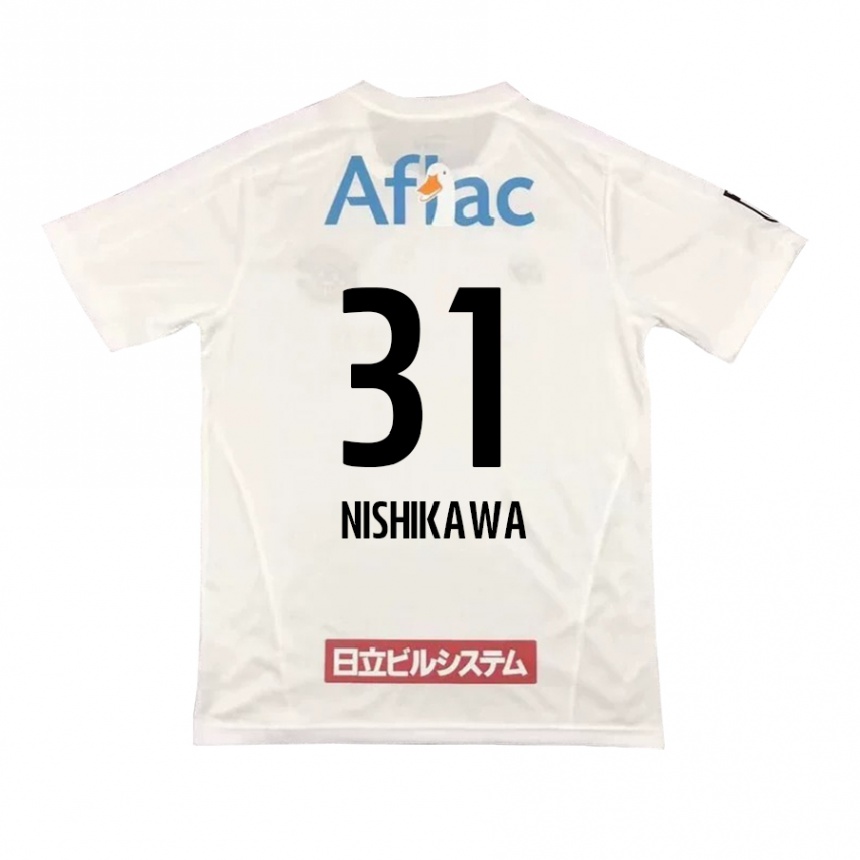 キッズフットボールGenki Nishikawa#31白黒アウェイシャツ2024/25ジャージーユニフォーム