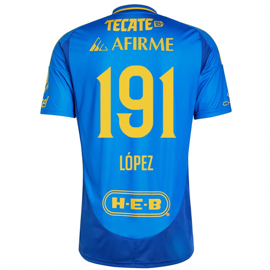 キッズフットボールAdrián López#191青 黄アウェイシャツ2024/25ジャージーユニフォーム