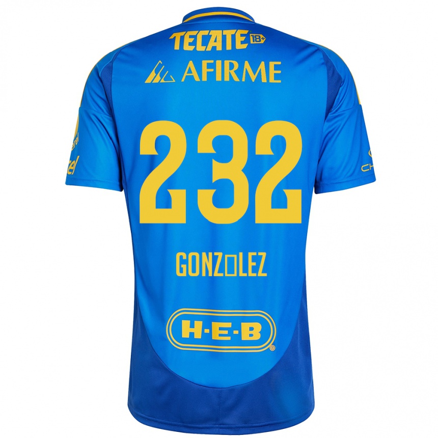 キッズフットボールCésar González#232青 黄アウェイシャツ2024/25ジャージーユニフォーム