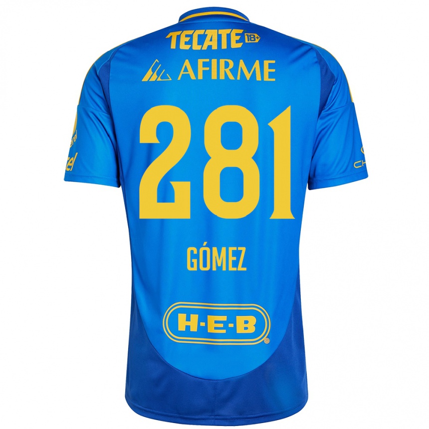 キッズフットボールLuis Gómez#281青 黄アウェイシャツ2024/25ジャージーユニフォーム