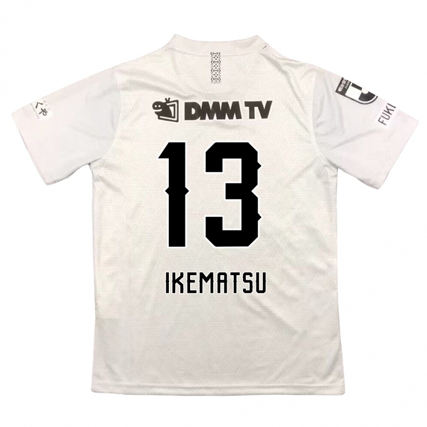 キッズフットボールShumpei Ikematsu#13グレー ブラックアウェイシャツ2024/25ジャージーユニフォーム