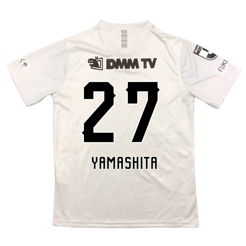 キッズフットボールSotaro Yamashita#27グレー ブラックアウェイシャツ2024/25ジャージーユニフォーム