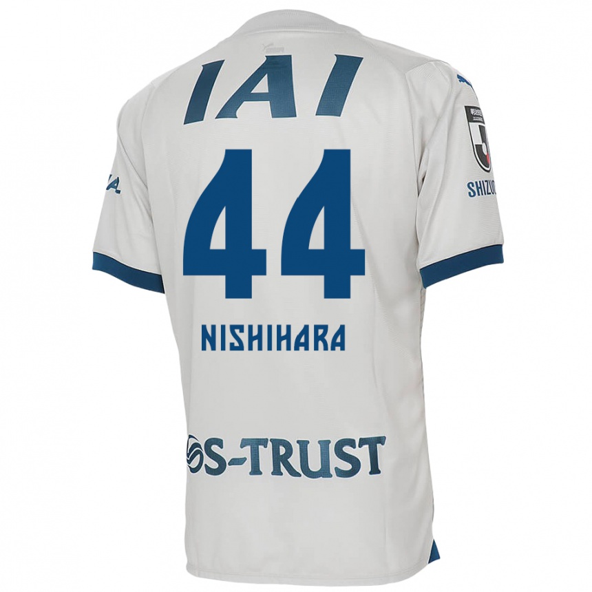 キッズフットボールMotoki Nishihara#44白青アウェイシャツ2024/25ジャージーユニフォーム