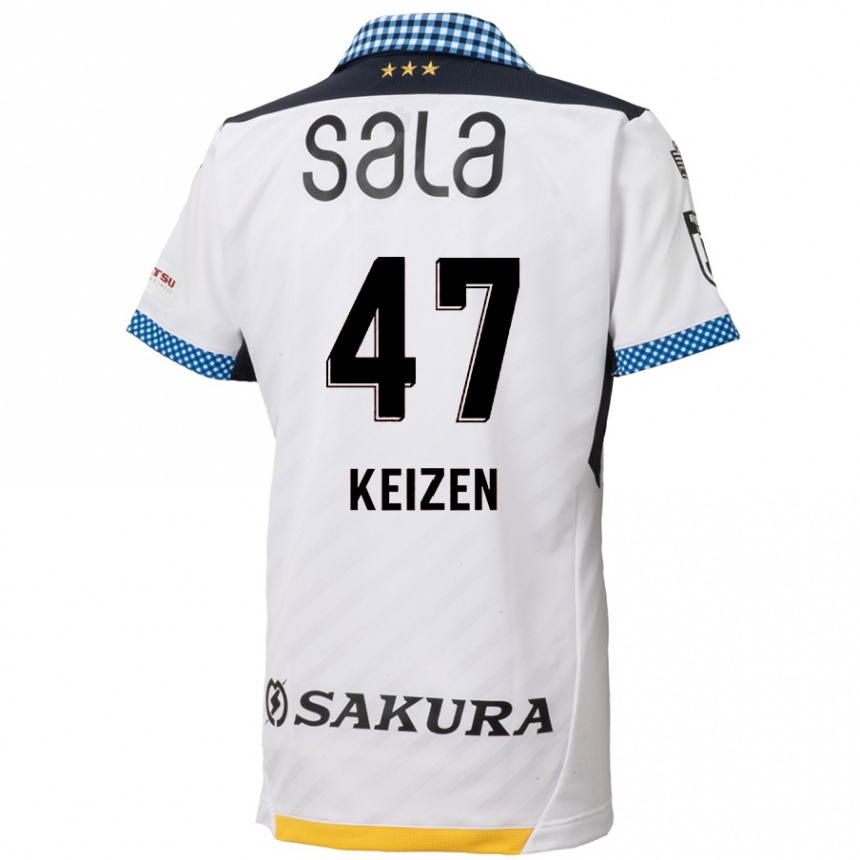 キッズフットボールKeizen Iida#47白黒アウェイシャツ2024/25ジャージーユニフォーム