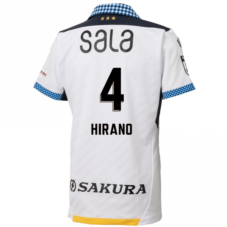 キッズフットボールRion Hirano#4白黒アウェイシャツ2024/25ジャージーユニフォーム