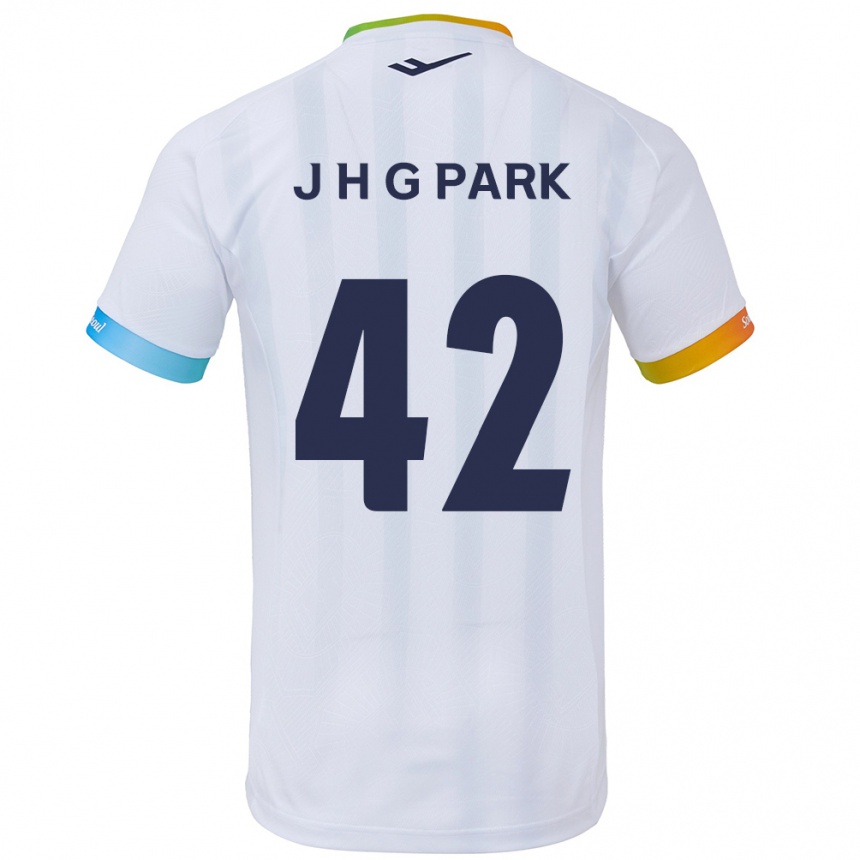 キッズフットボールJang Han-Gyeol Park#42白青アウェイシャツ2024/25ジャージーユニフォーム