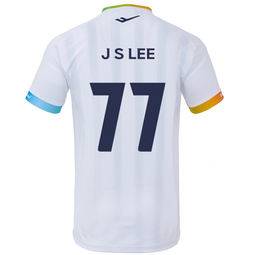 キッズフットボールSeung-Joon Lee#77白青アウェイシャツ2024/25ジャージーユニフォーム