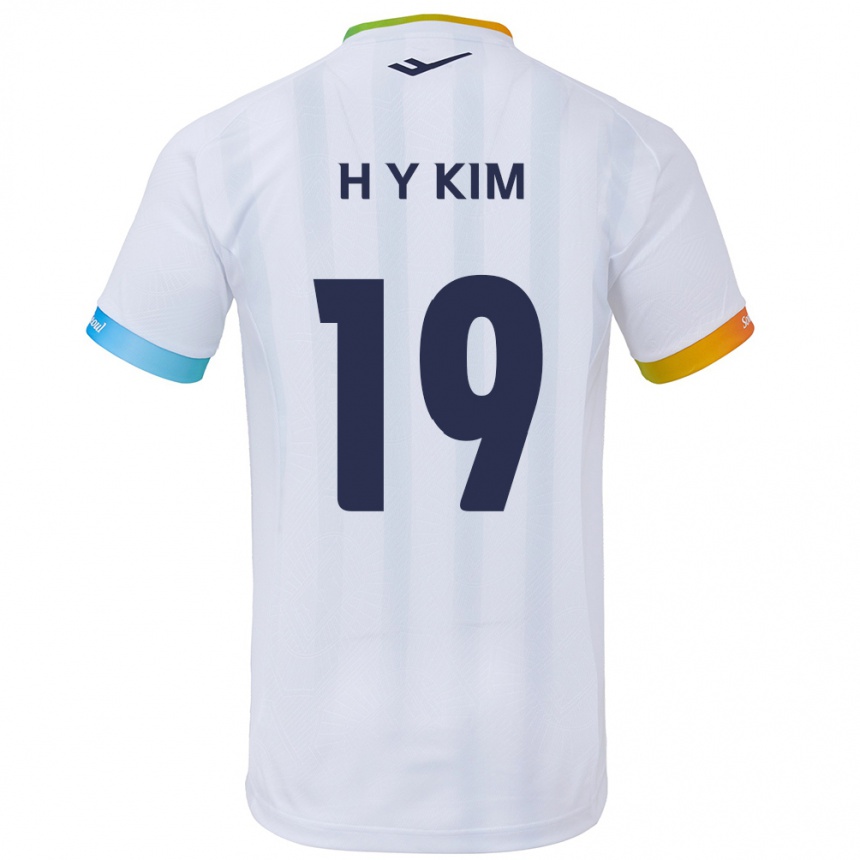 キッズフットボールYong-Hyuk Kim#19白青アウェイシャツ2024/25ジャージーユニフォーム