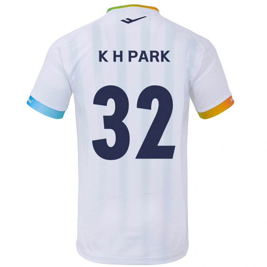 キッズフットボールHan-Kyul Park#32白青アウェイシャツ2024/25ジャージーユニフォーム