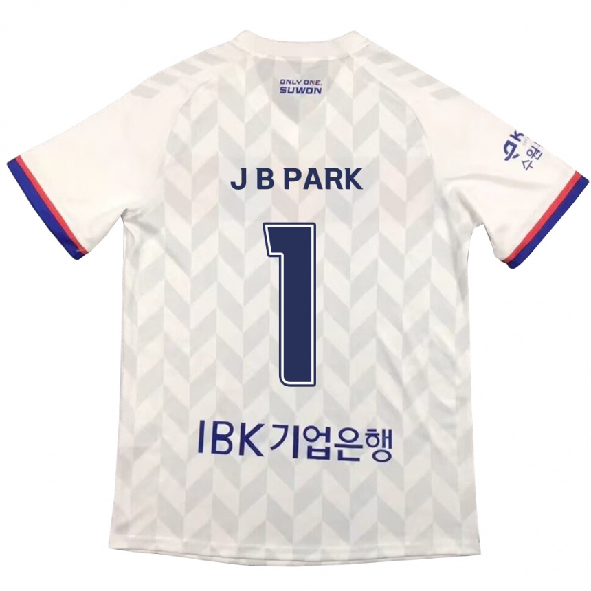 キッズフットボールBae-Jong Park#1白青アウェイシャツ2024/25ジャージーユニフォーム