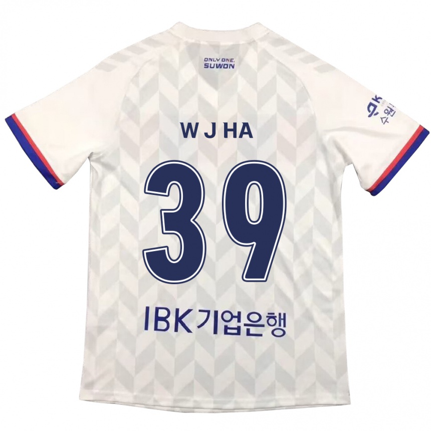 キッズフットボールJung-Woo Ha#39白青アウェイシャツ2024/25ジャージーユニフォーム