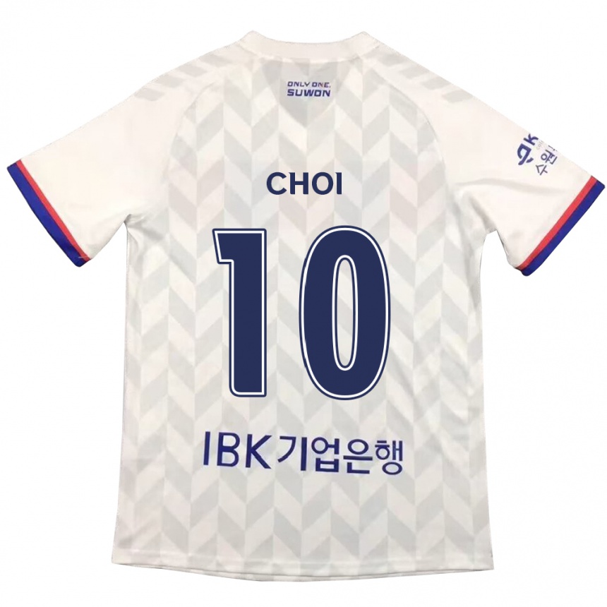 キッズフットボールSan Choi#10白青アウェイシャツ2024/25ジャージーユニフォーム