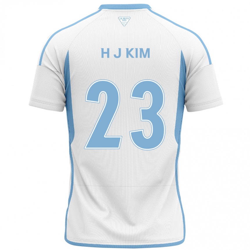 キッズフットボールJu-Hwan Kim#23白青アウェイシャツ2024/25ジャージーユニフォーム