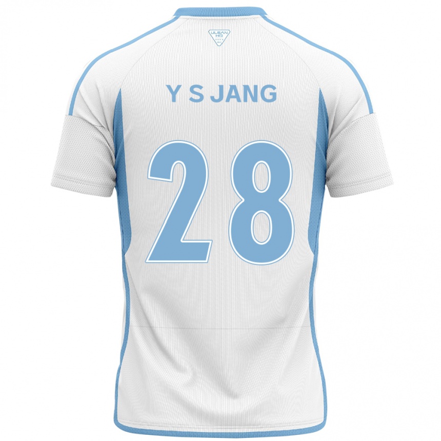 キッズフットボールSee-Young Jang#28白青アウェイシャツ2024/25ジャージーユニフォーム