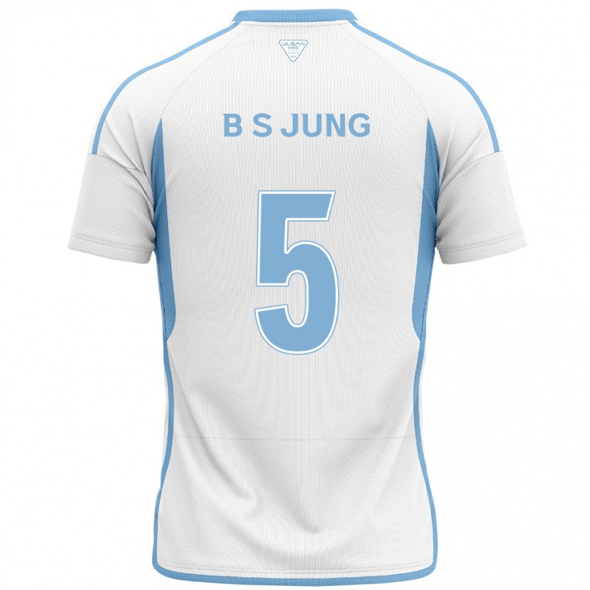 キッズフットボールSeong-Bin Jung#5白青アウェイシャツ2024/25ジャージーユニフォーム