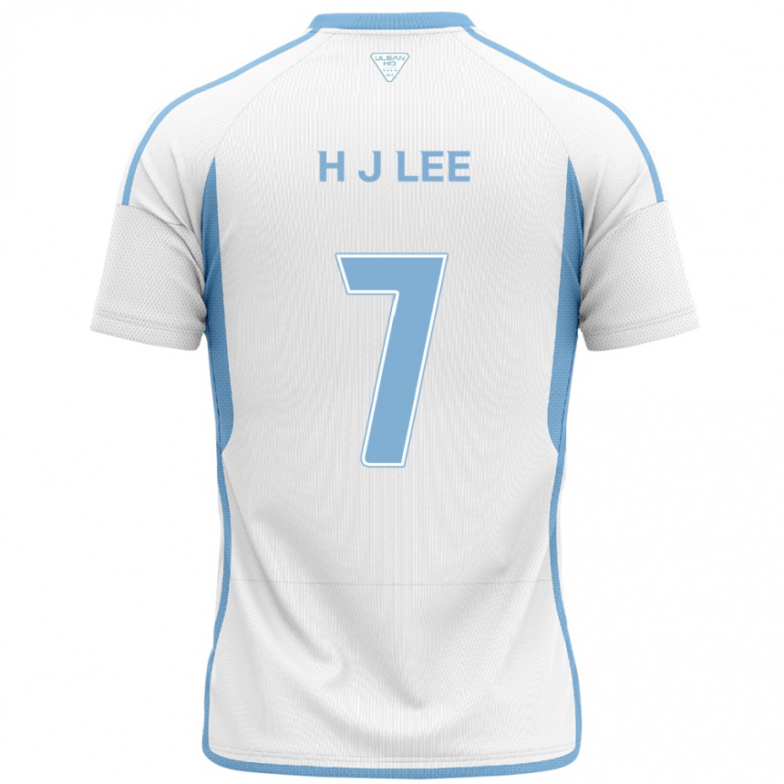 キッズフットボールJae-Hun Lee#7白青アウェイシャツ2024/25ジャージーユニフォーム