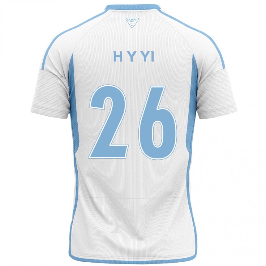 キッズフットボールYong-Hyeon Yi#26白青アウェイシャツ2024/25ジャージーユニフォーム