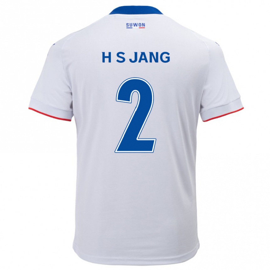 キッズフットボールSeok-Hwan Jang#2白青アウェイシャツ2024/25ジャージーユニフォーム