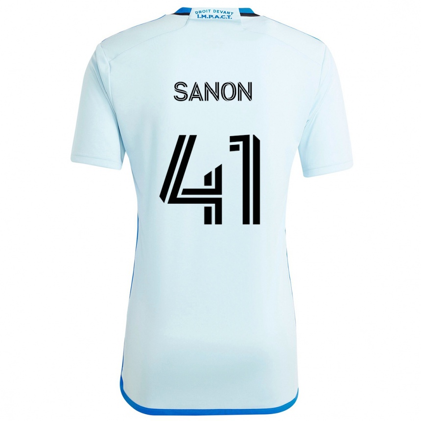 キッズフットボールJérémy Sanon#41アイスブルーアウェイシャツ2024/25ジャージーユニフォーム