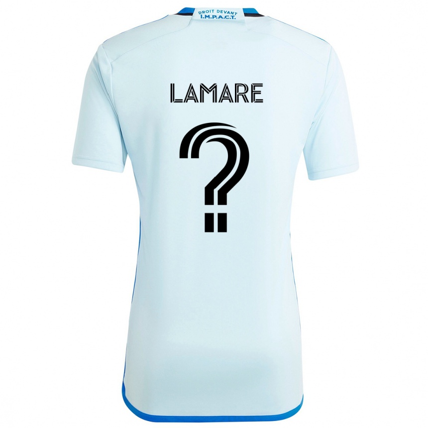 キッズフットボールSamuel Lamare#0アイスブルーアウェイシャツ2024/25ジャージーユニフォーム