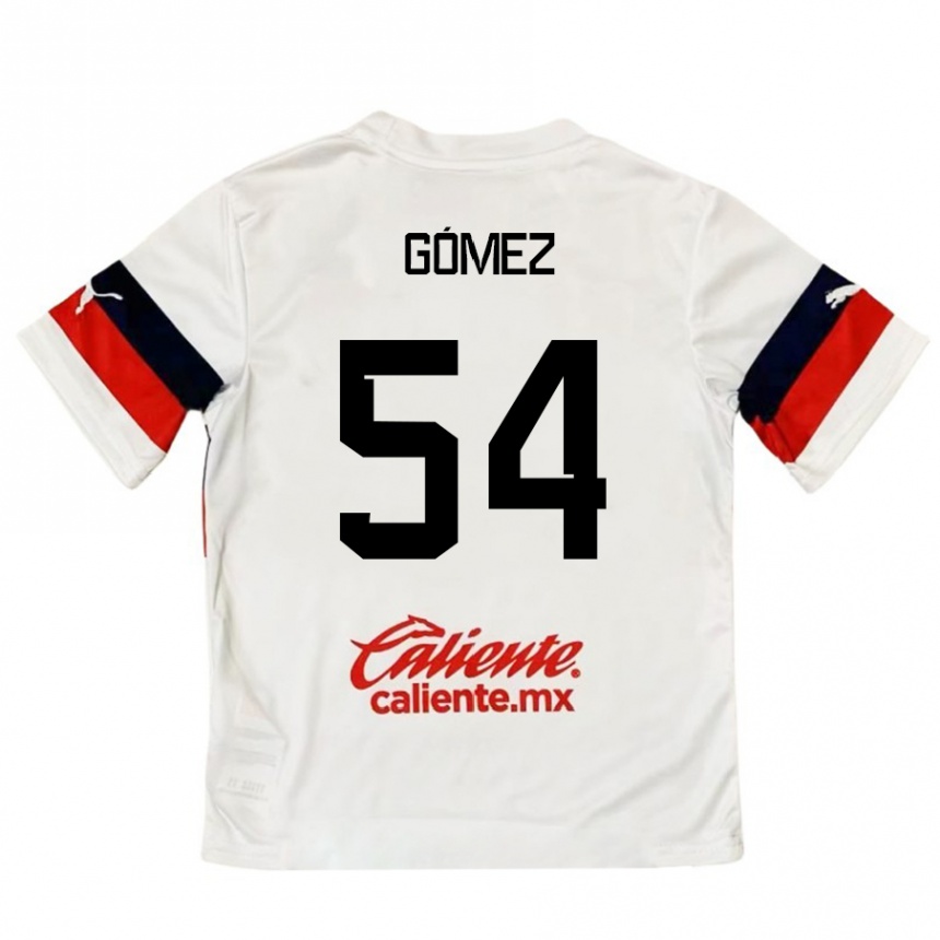 キッズフットボールMiguel Gómez#54赤、白アウェイシャツ2024/25ジャージーユニフォーム