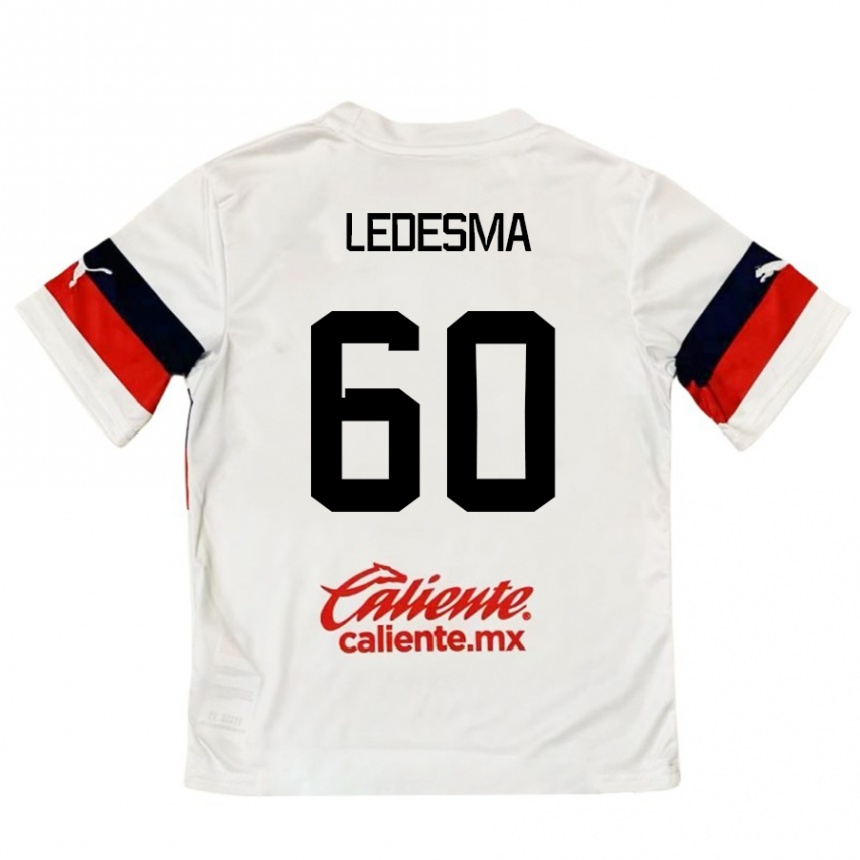 キッズフットボールLuis Ledesma#60赤、白アウェイシャツ2024/25ジャージーユニフォーム