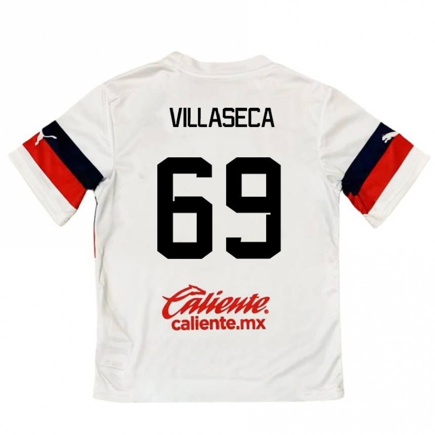 キッズフットボールDaniel Villaseca#69赤、白アウェイシャツ2024/25ジャージーユニフォーム