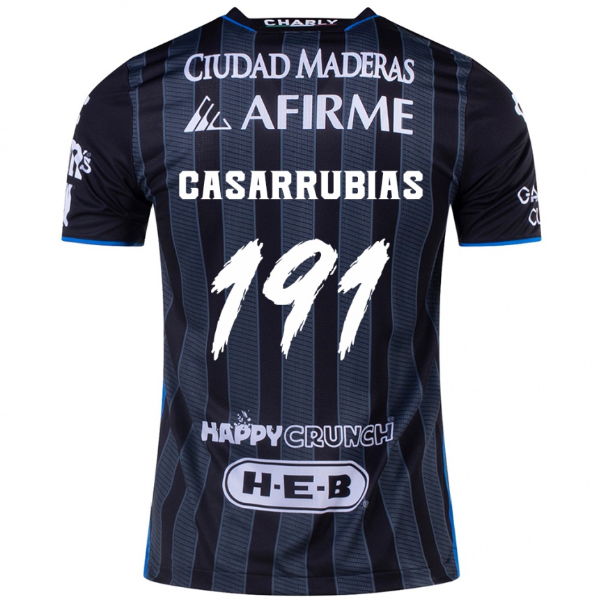 キッズフットボールAaron Casarrubias#191白黒アウェイシャツ2024/25ジャージーユニフォーム