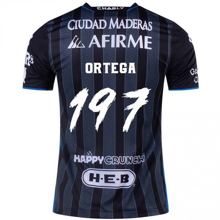 キッズフットボールJavier Ortega#197白黒アウェイシャツ2024/25ジャージーユニフォーム