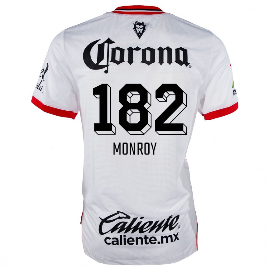 キッズフットボールBrayan Monroy#182赤、白アウェイシャツ2024/25ジャージーユニフォーム