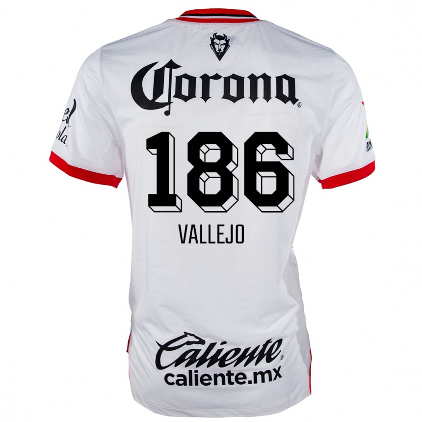 キッズフットボールSaúl Vallejo#186赤、白アウェイシャツ2024/25ジャージーユニフォーム