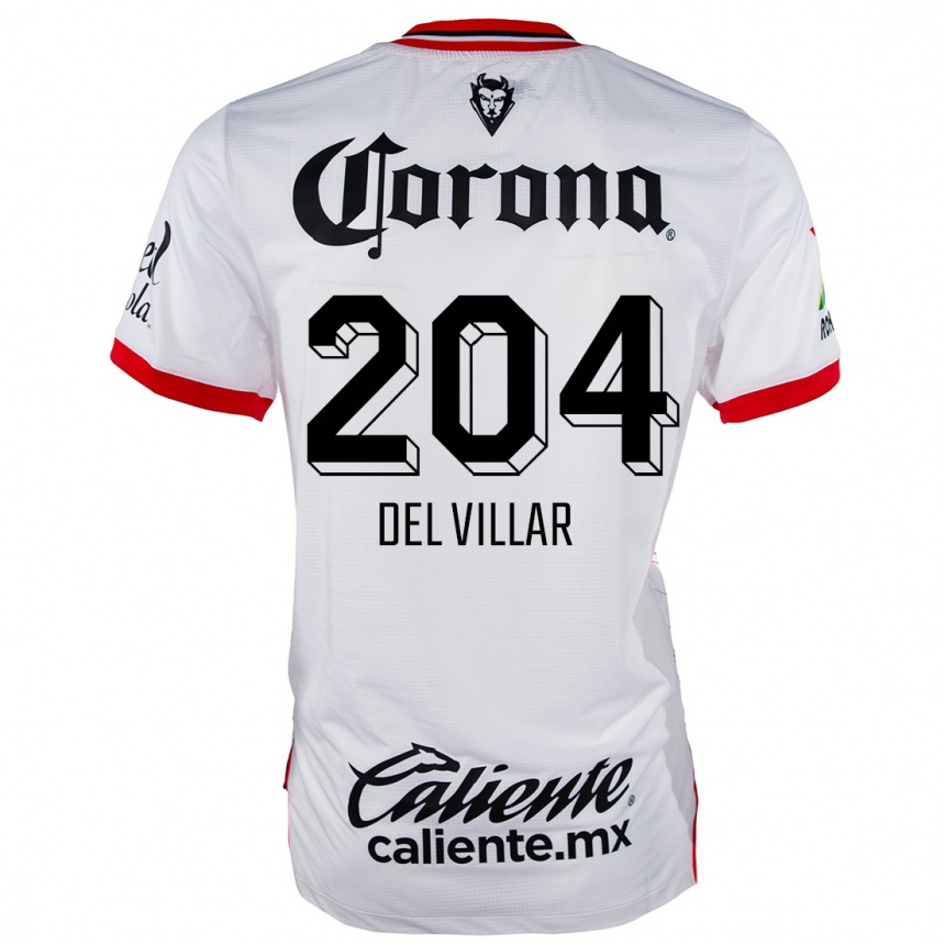 キッズフットボールEverardo Del Villar#204赤、白アウェイシャツ2024/25ジャージーユニフォーム