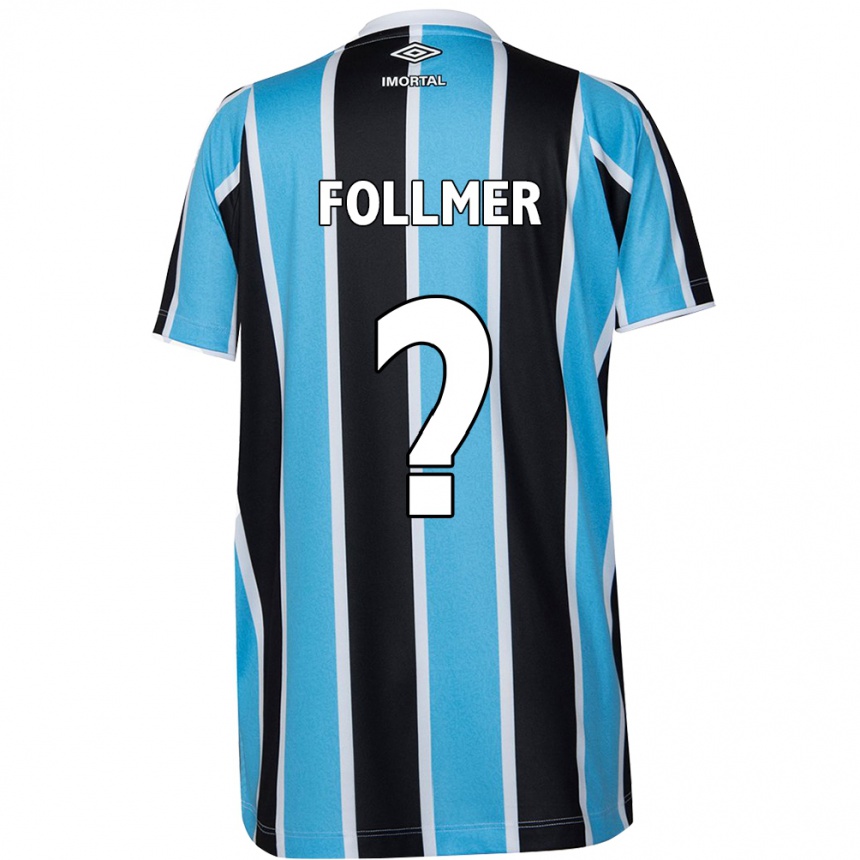 メンズフットボールLuan Follmer#0青 黒 白ホームシャツ2024/25ジャージーユニフォーム