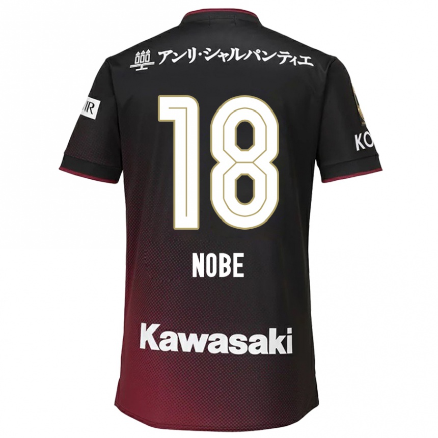 メンズフットボールTomohiro Nobe#18ブラックレッドホームシャツ2024/25ジャージーユニフォーム