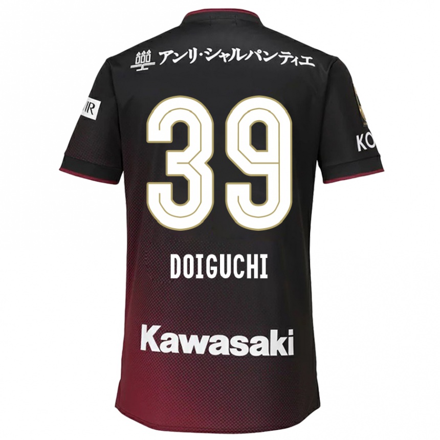 メンズフットボールRitsu Doiguchi#39ブラックレッドホームシャツ2024/25ジャージーユニフォーム