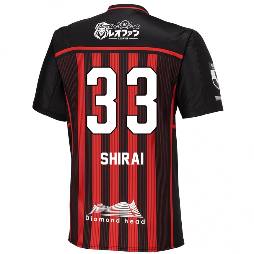 メンズフットボールTakuto Shirai#33赤、黒ホームシャツ2024/25ジャージーユニフォーム