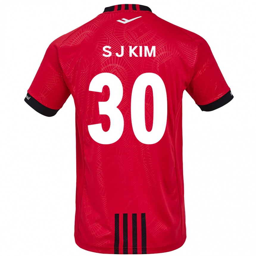 メンズフットボールJu-Sung Kim#30赤、黒ホームシャツ2024/25ジャージーユニフォーム