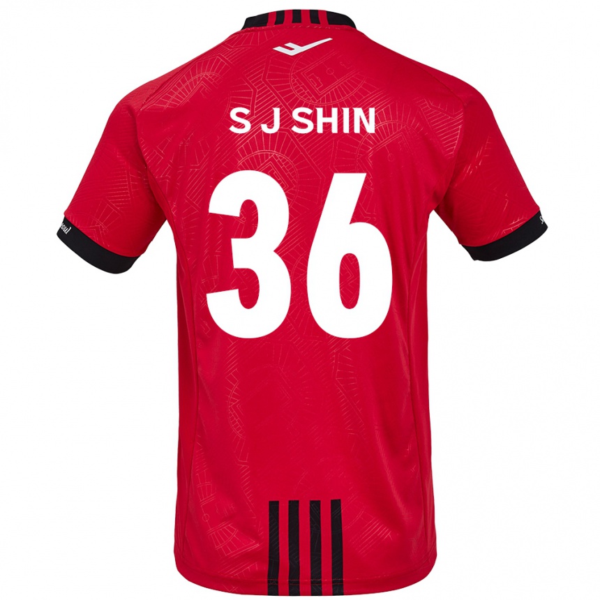 メンズフットボールJi-Seop Shin#36赤、黒ホームシャツ2024/25ジャージーユニフォーム