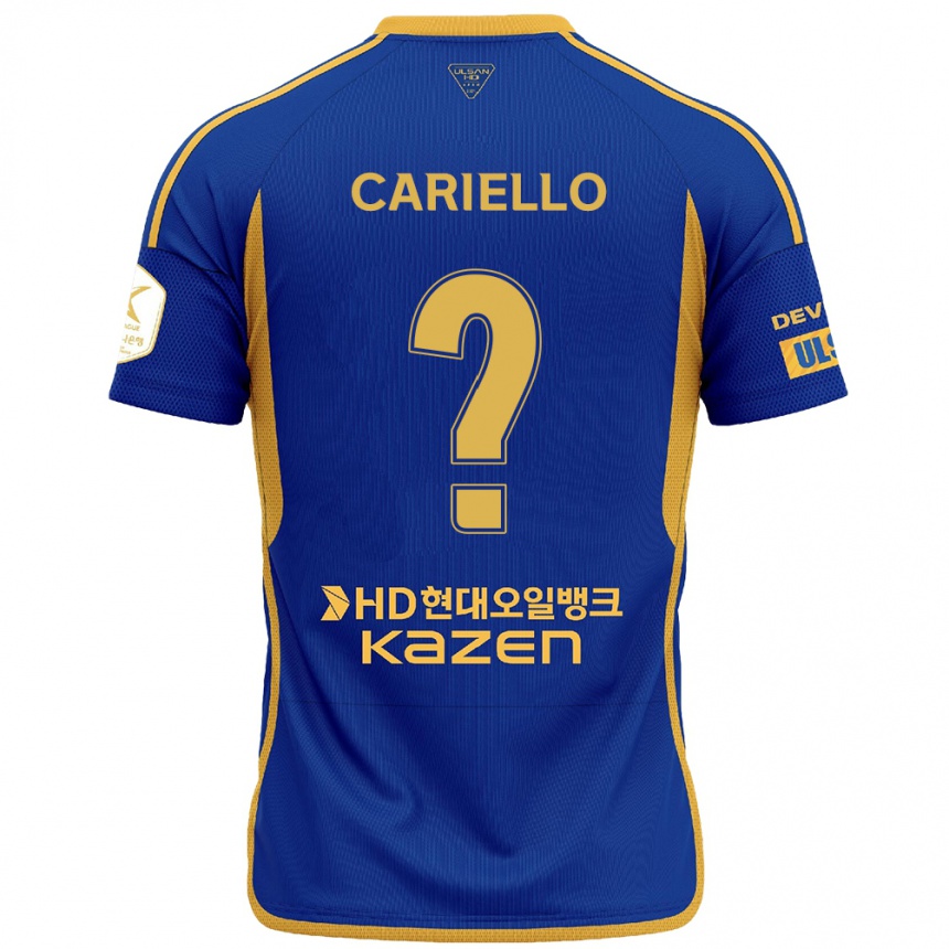 メンズフットボールYago Cariello#0青 黄ホームシャツ2024/25ジャージーユニフォーム