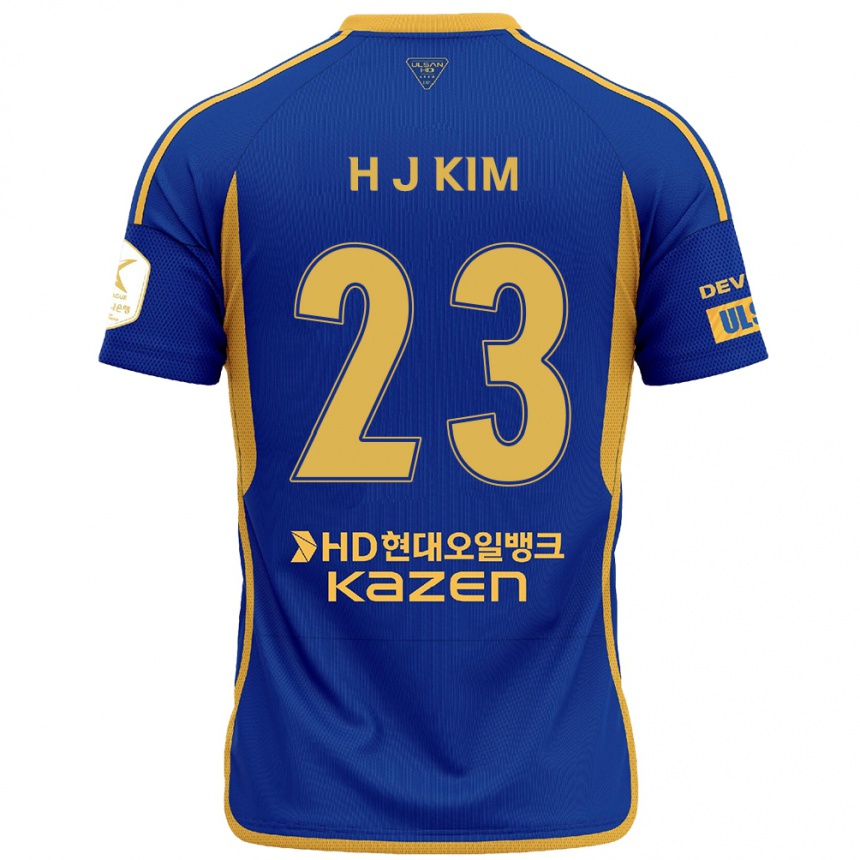 メンズフットボールJu-Hwan Kim#23青 黄ホームシャツ2024/25ジャージーユニフォーム