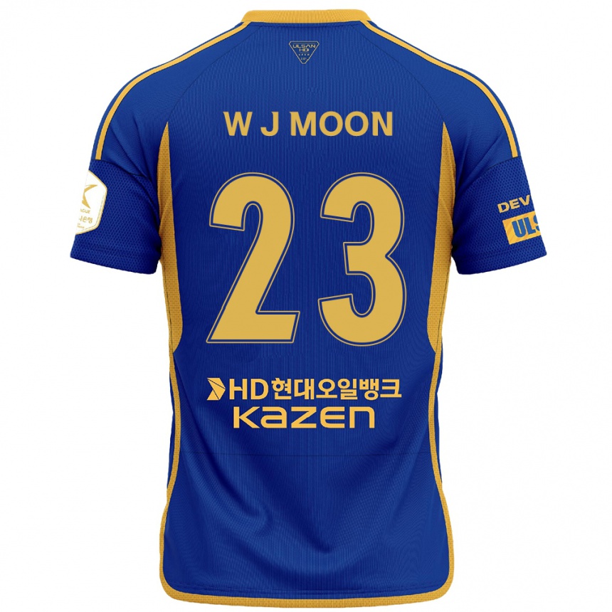 メンズフットボールJi-Won Moon#23青 黄ホームシャツ2024/25ジャージーユニフォーム