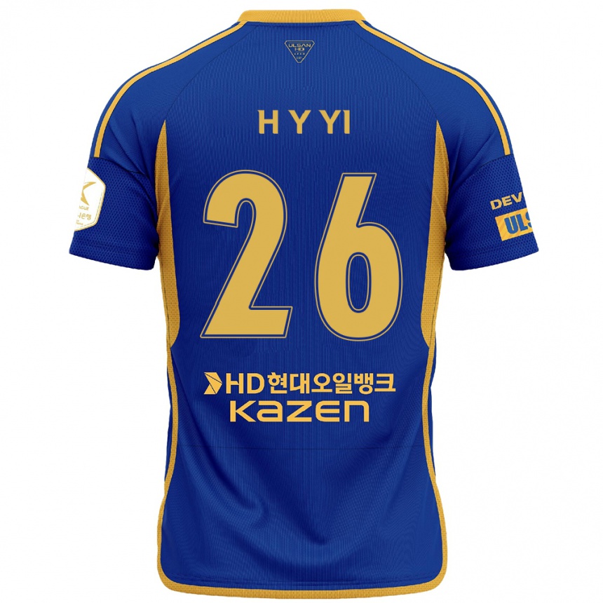 メンズフットボールYong-Hyeon Yi#26青 黄ホームシャツ2024/25ジャージーユニフォーム