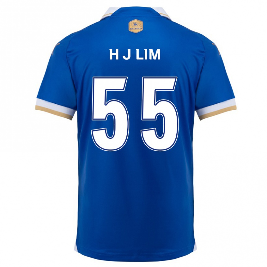 メンズフットボールJi-Hoon Lim#55ブルーホワイトホームシャツ2024/25ジャージーユニフォーム