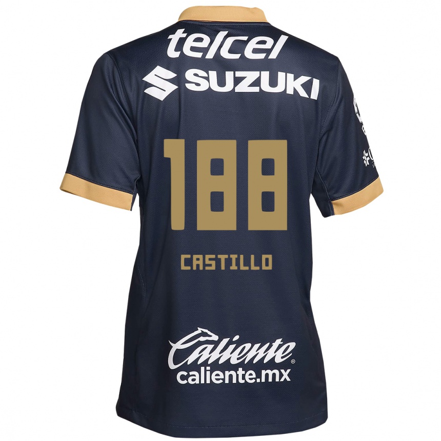 メンズフットボールChristian Castillo#188オブシディアンゴールドホワイトアウェイシャツ2024/25ジャージーユニフォーム