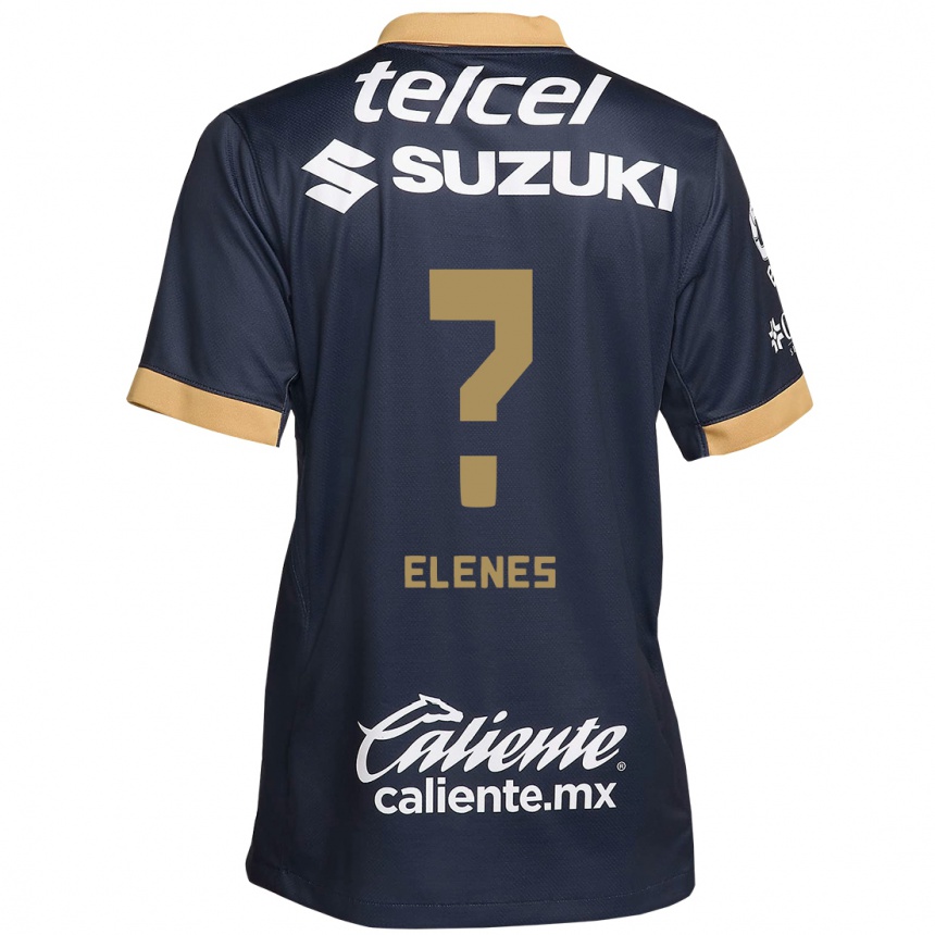 メンズフットボールJesús Elenes#0オブシディアンゴールドホワイトアウェイシャツ2024/25ジャージーユニフォーム