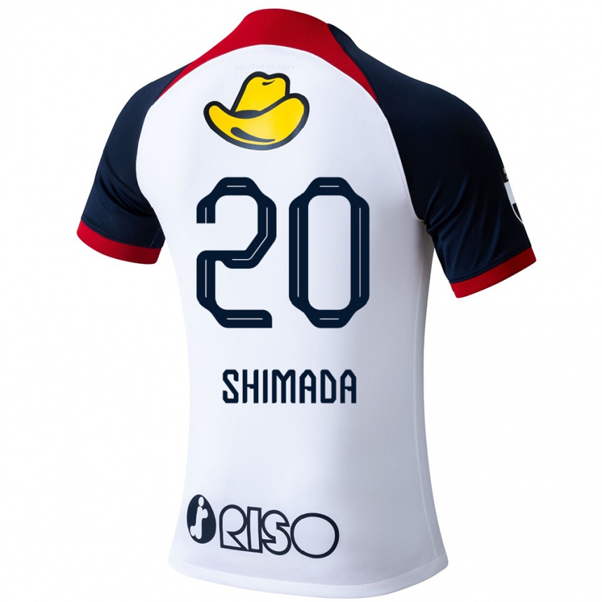 メンズフットボールVictor Shimada#20白 青 赤アウェイシャツ2024/25ジャージーユニフォーム