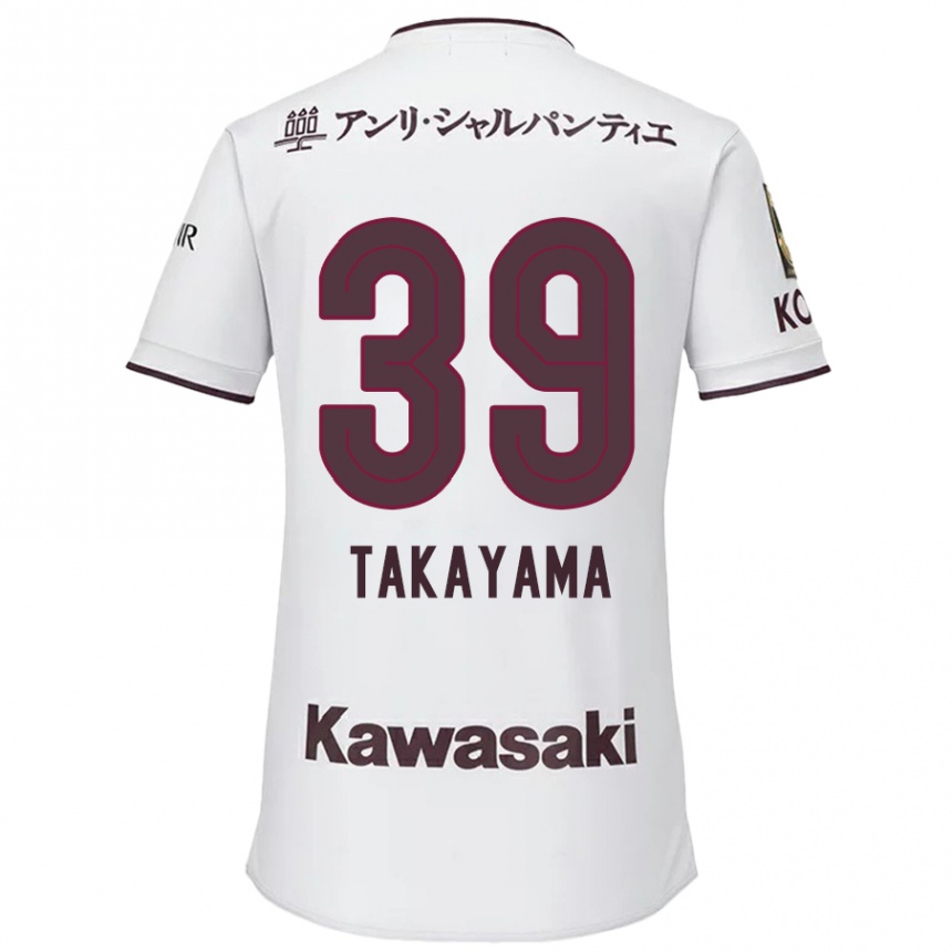 メンズフットボールShioki Takayama#39赤、白アウェイシャツ2024/25ジャージーユニフォーム